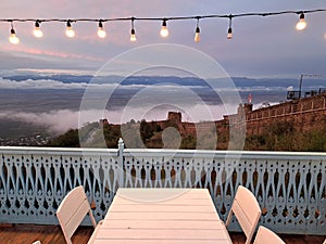 Restaurant with view to the mountains