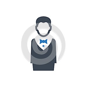 Restaurant waiter icon. Simple vector graphicsn