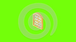Restaurant window frame icon animation