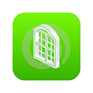 Restaurant window frame icon green vector