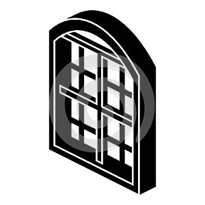 Restaurant window frame icon, simple black style