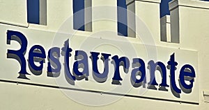 Restaurante - lettering in blue photo