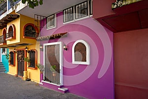 Restaurants and cafes with ocean views on Playa De Los Muertos beach and pier close to famous Puerto Vallarta Malecon, the city