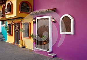 Restaurants and cafes with ocean views on Playa De Los Muertos beach and pier close to famous Puerto Vallarta Malecon, the city