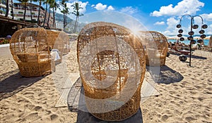 Restaurants and cafes with ocean views on Playa De Los Muertos beach on Puerto Vallarta Malecon