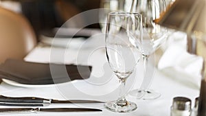 Restaurants fine dining table setting