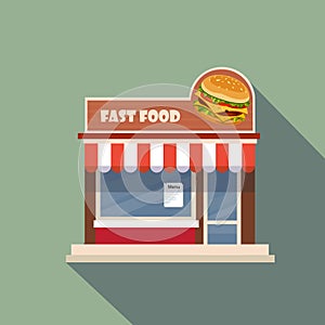 Restaurants and shops facade, storefront vector