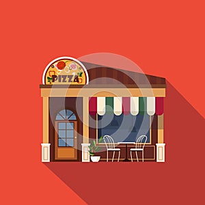 Restaurants and shops facade, storefront vector