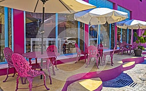 Restaurants shops stores bars and cafes Playa del Carmen Mexico photo