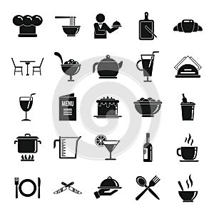 Restaurateur icons set, simple style