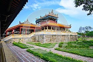 Restauration of buildings in the Imperial City Hue, the Forbidden Purple City of Hue, Vietnam photo