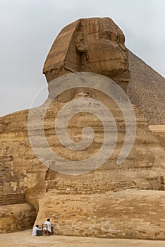 Restauration works on the Great Sphinx of Giza