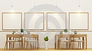 Restaurnat or cafe and frame for artwork - 3D Rendering