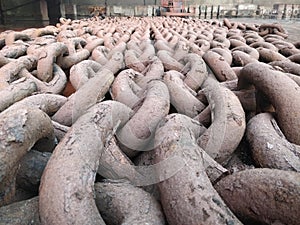Rested and mudded anchor chain