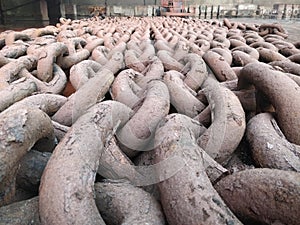 Rested and mudded anchor chain photo