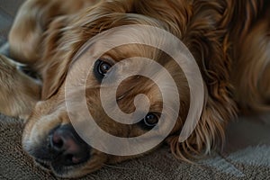 Restful Golden Retriever with a Soulful Gaze