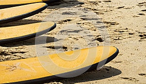 Resting boards on the beach