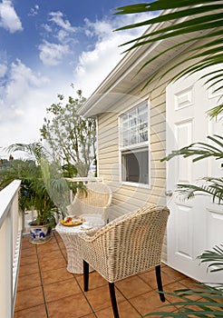 Resting chairs on the veranda