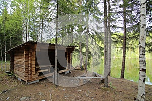 Resting hut for hikers in Jaemtland in Sweden