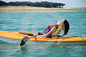Resting Kayak Girl