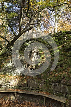 Resting place on the Burns Walk at Glen Esk in Scotland.