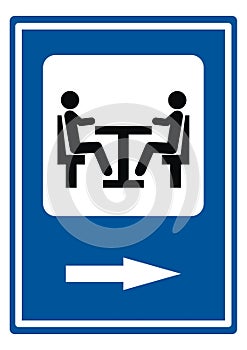 Resting place for motorists, road sign, vector illustration