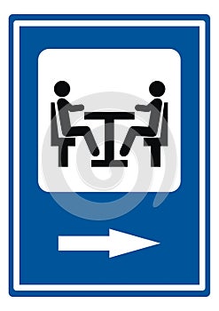 Resting place for motorists, road sign, vector illustration photo