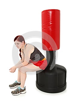 Resting After Workout with Heavy Bag