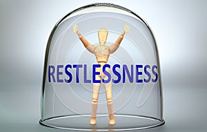 Restlessness can separate a person from the world and lock in an isolation that limits - pictured as a human figure locked inside photo