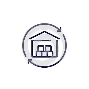 restock line icon with a warehouse