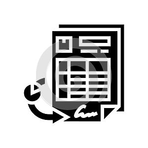 restock report glyph icon vector illustration