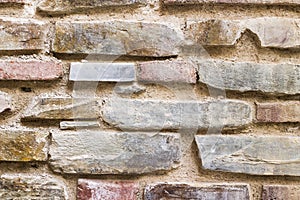 Restorated masonry stone old wall texture photo