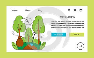 Restoration of biosphere web banner or landing page. Reforestation