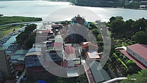 Restoration of Guandu Temple and Tamsui RIver Backgorund, Taipei, Aerial Orbit