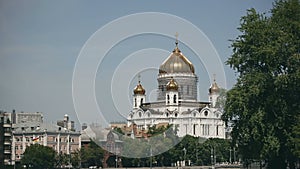 Restoration of the main dome of Cathedral of Christ the Saviour, Moscow, Russia