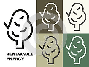 Restorative energy. Symbols of clean, renewable and alternative energy. Set of energy logos