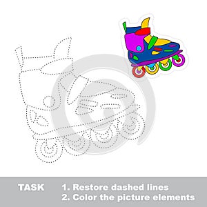 Restore dashed line. One cartoon roller skate