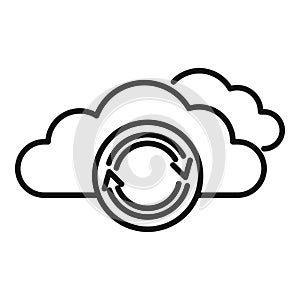 Restore data cloud icon outline vector. Work idea internet