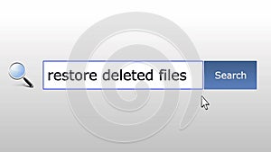 Restore deleted files - graphics browser search query, web page
