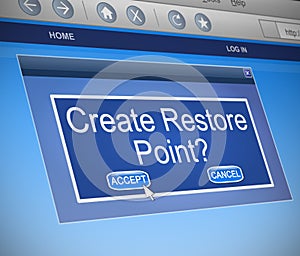 Restore Point concept. photo