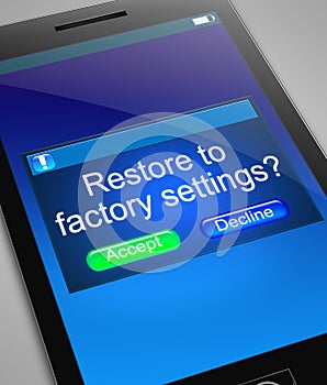 Restore to factory settings.
