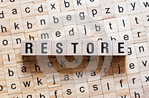 Restore word concept photo
