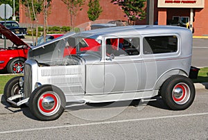 Restored American Made Antique Silver Car