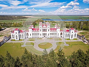 Restored ancient castle-palace of Puslovsky Kossovo, Belarus photo