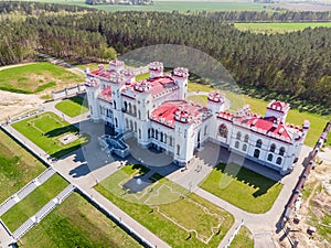 Restored ancient castle-palace of Puslovsky Kossovo, Belarus photo