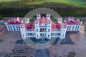 Restored ancient castle-palace of Puslovsky. Kossovo, Belarus photo