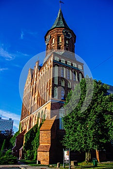 Restored Cathedral on Kant island, symbol of the city of Kaliningrad and the main place of interest of tourists photo