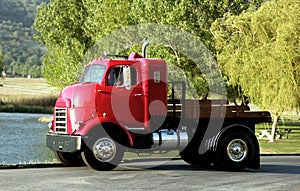 A restored historical freight truck.