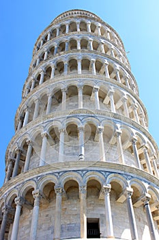 Restored leaning tower of Pisa, Italy photo