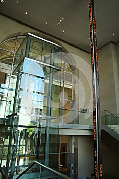 Main entrance of bundestag in Reichstag building Berlin Germany